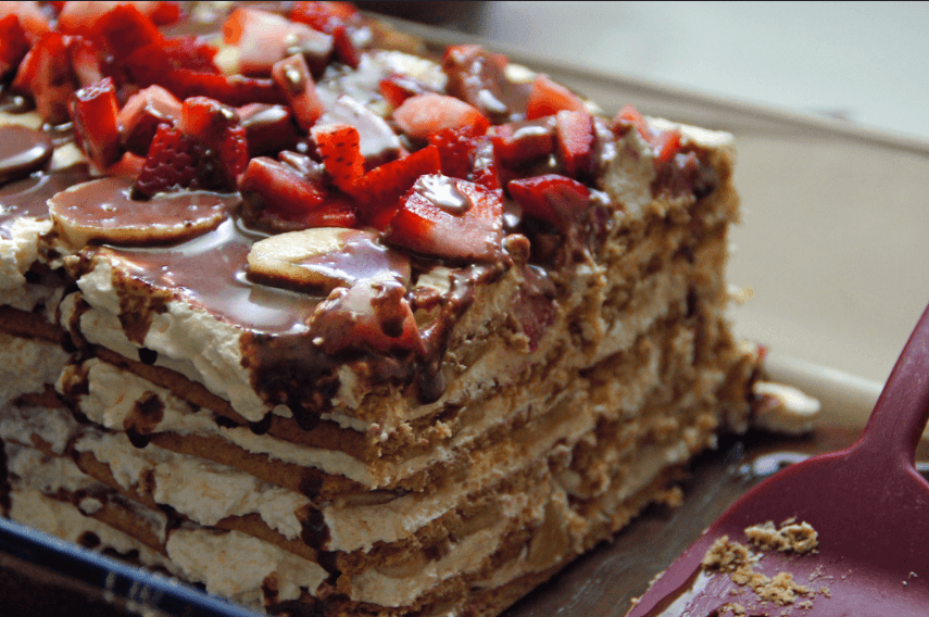No-Bake Banana Split Icebox Cake