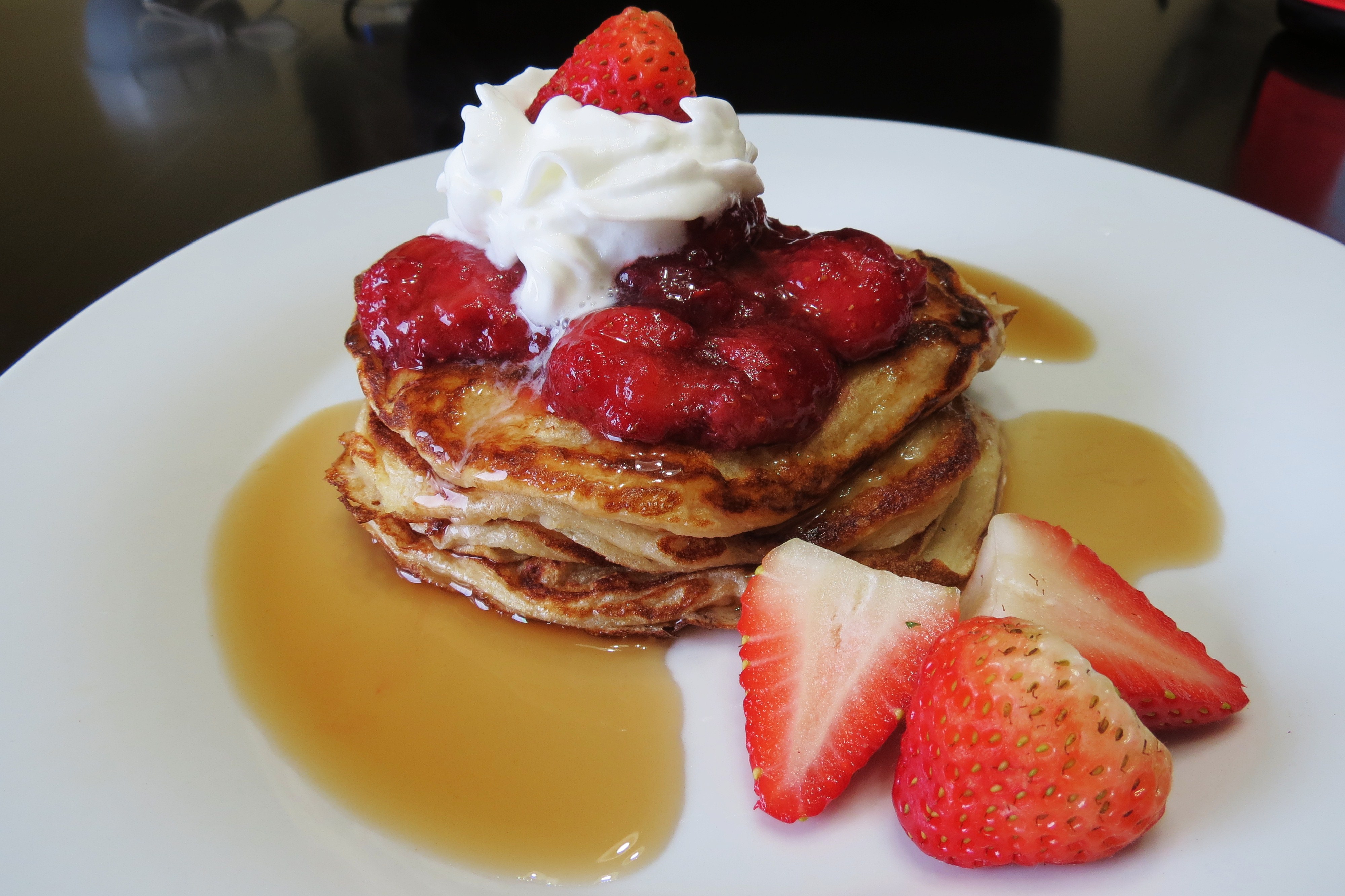 Foodista | Recipes, Cooking Tips, and Food News | Strawberry Shortcake Pancakes