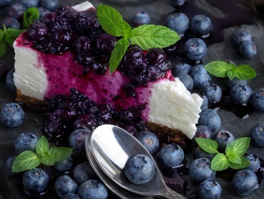 No Bake Sugar Free Blueberry Cheesecake