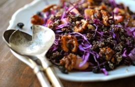 red cabbage salad with walnuts