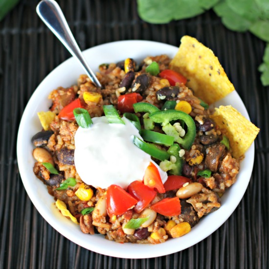 One Pan Turkey Beans and Rice