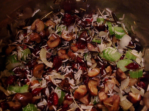 Wild Rice stuffing with cranberries and hazelnuts (gluten free)
