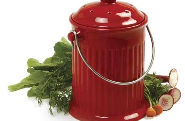 Norpro 1G Ceramic Compost Crock, Red 93R