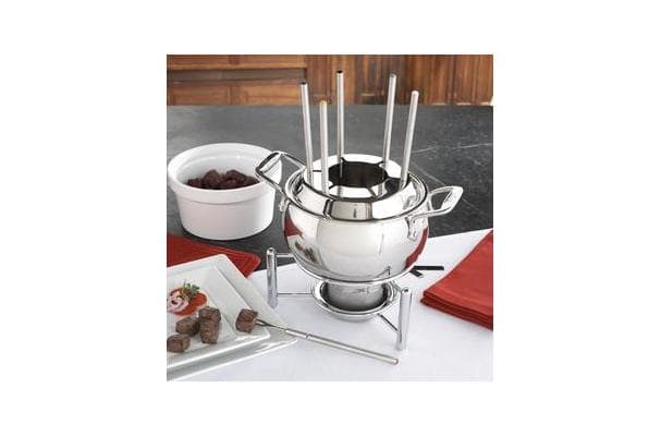 Stainless Steel and Ceramic Fondue Pot