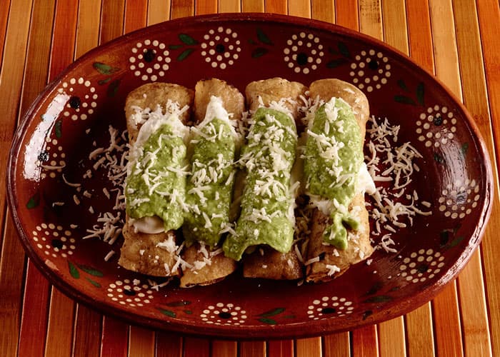 Chicken Taquitos with an Avocado Salsa