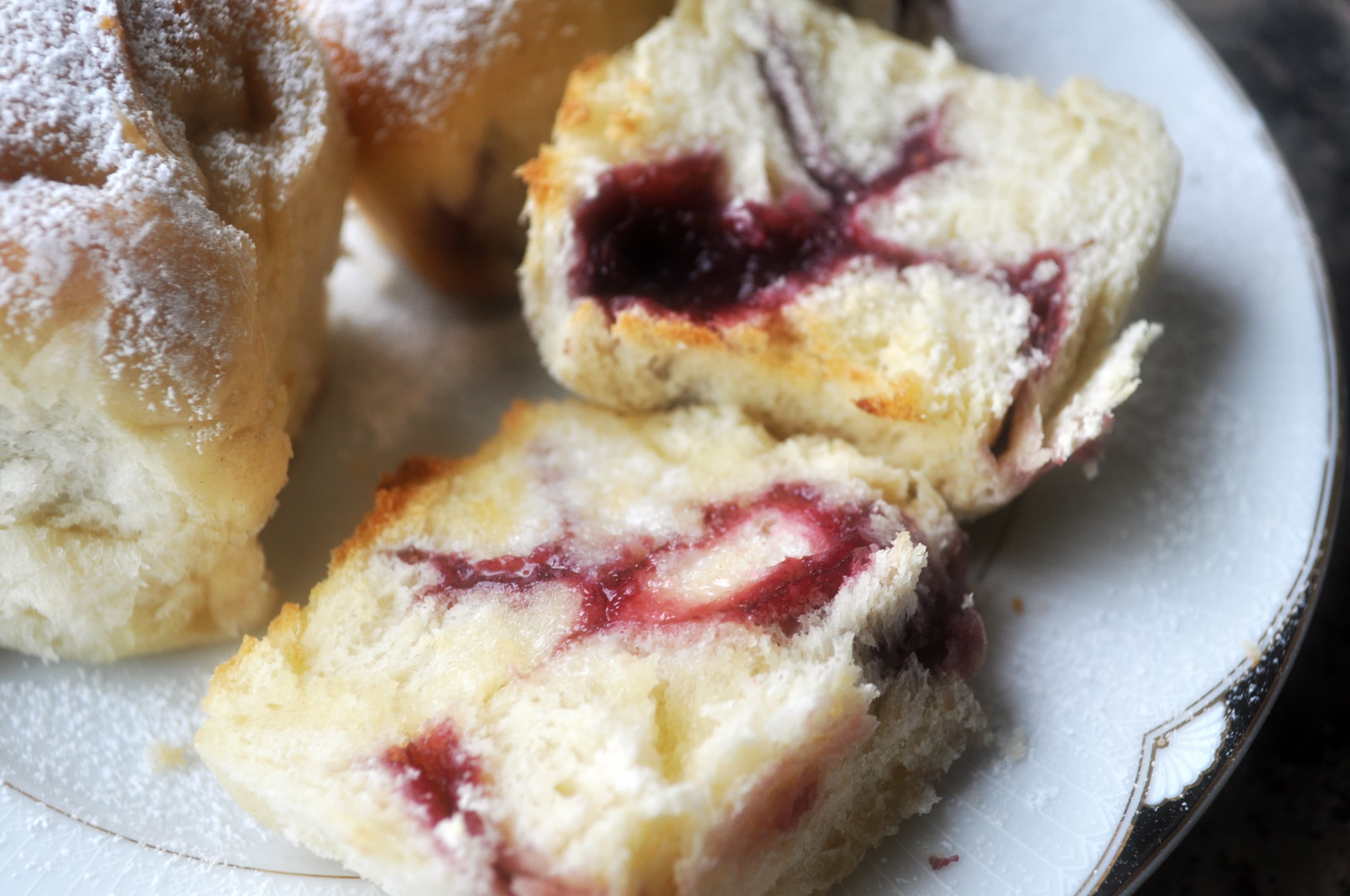 Raspberry Jam Swirled Buns
