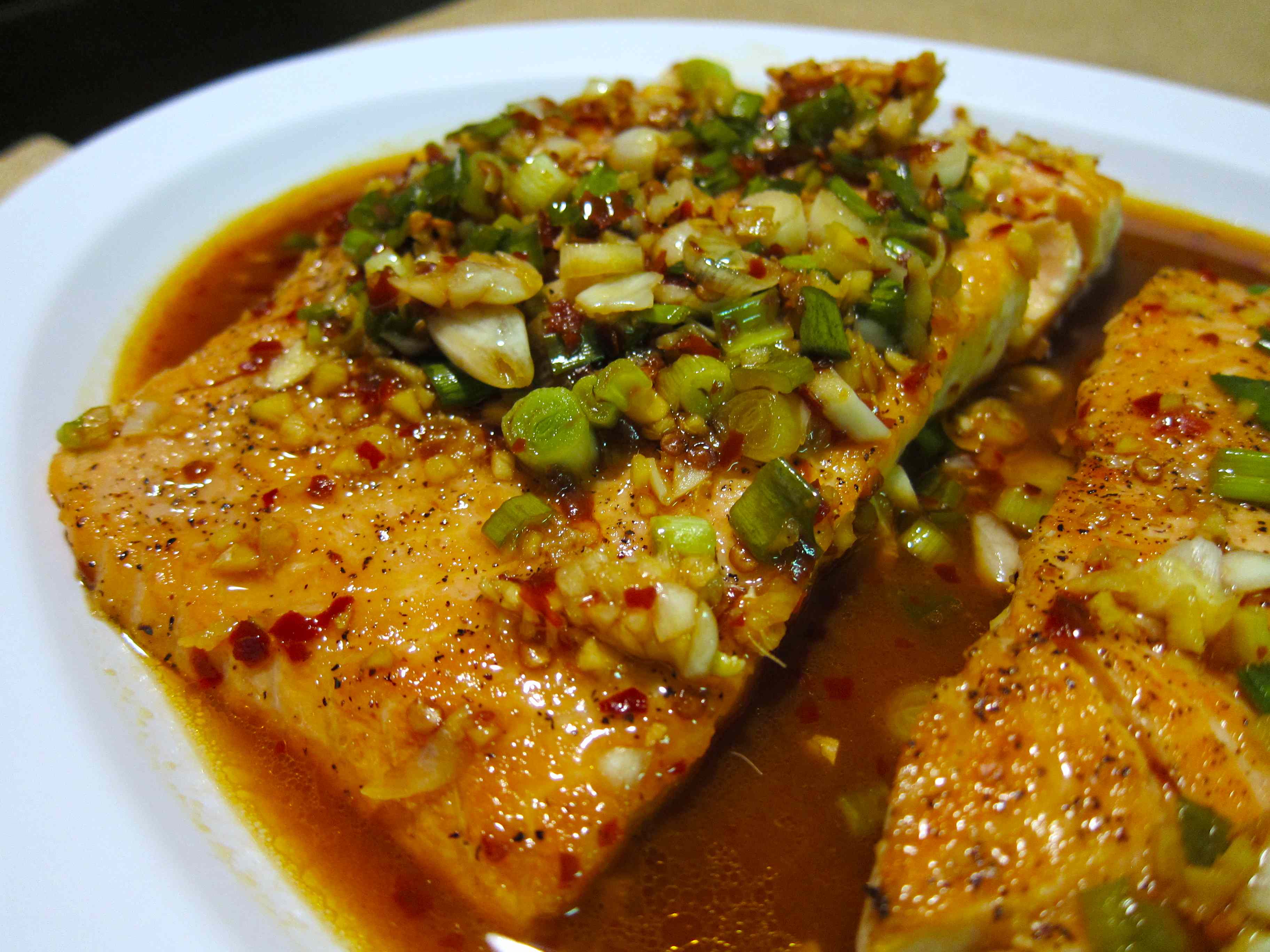 Ginger Garlic Chili Salmon