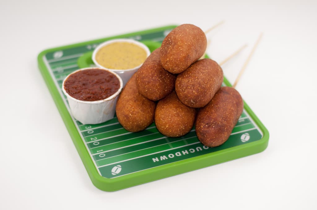 Spicy Chicken Corn Dogs with Homemade Chili Sauce