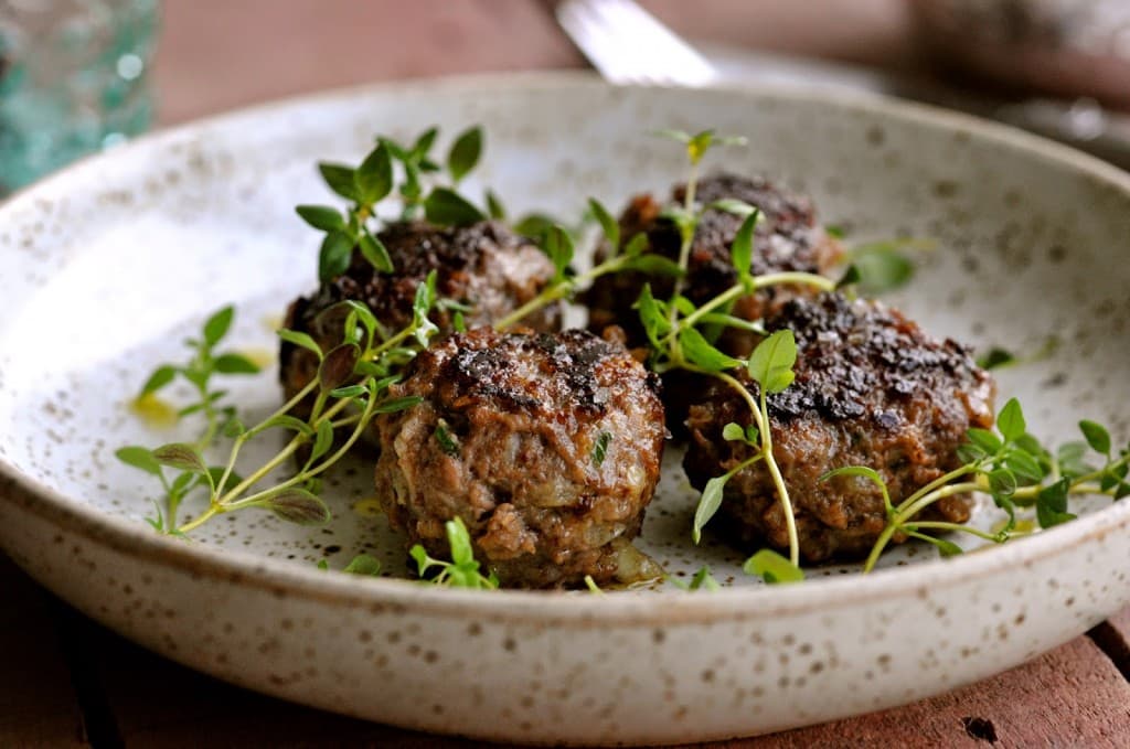 Deer Meatballs with Thyme and Bacon