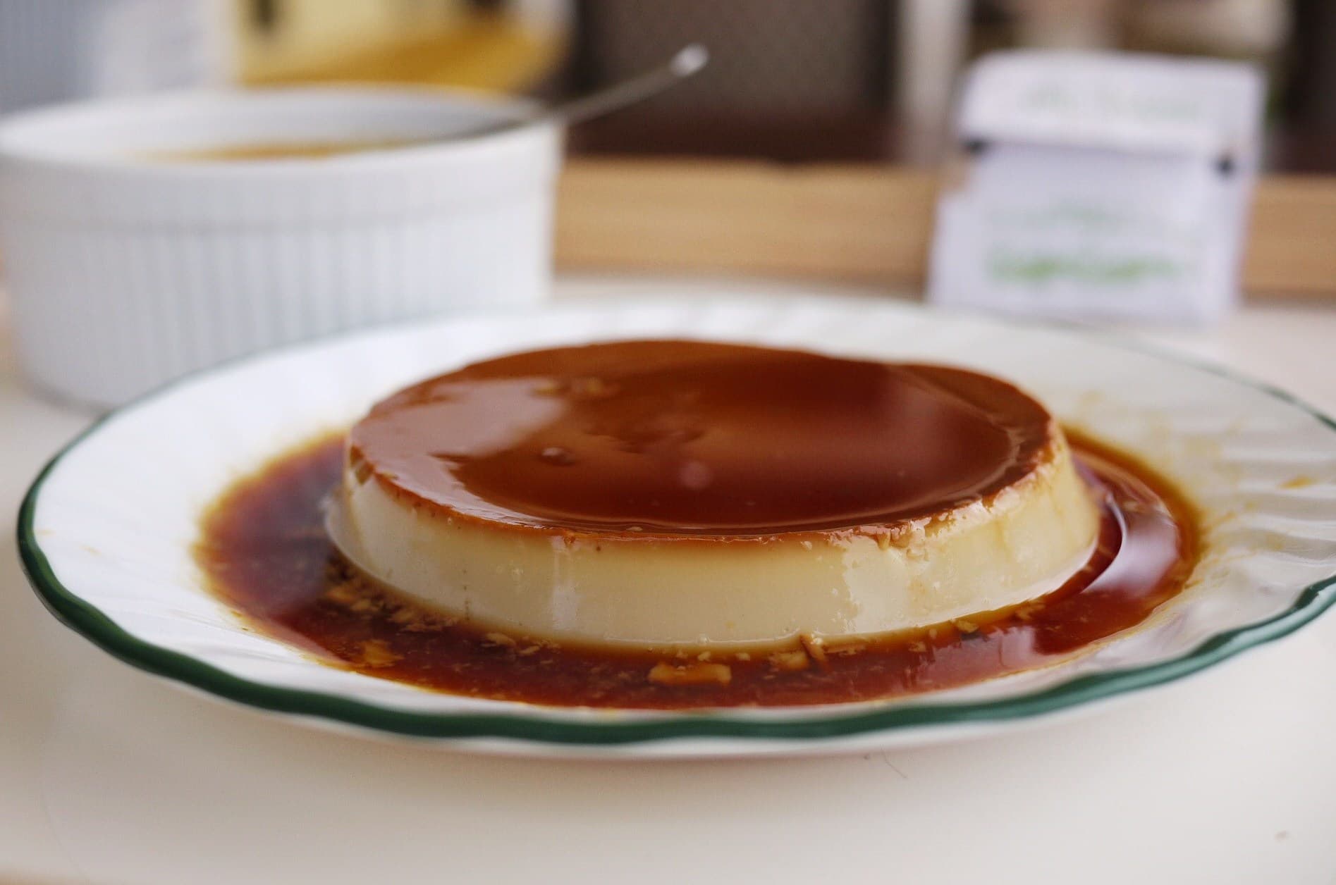 Green Tea Leche Flan/Creme Caramel 