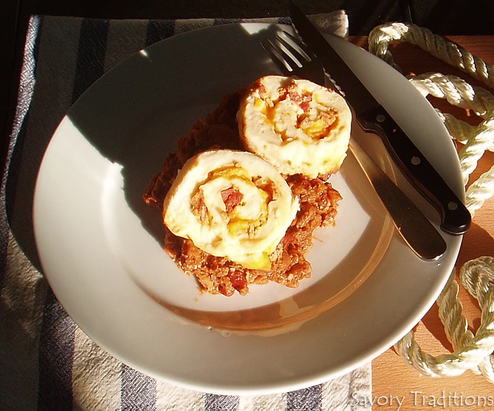 Cowboy Beef and Beans with Roundup Bacon Biscuits