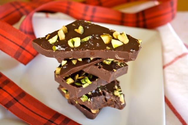 Chocolate Bark with Pistachios and Sea Salt