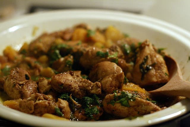 Chicken, Spinach, and Dried Fruit Tagine
