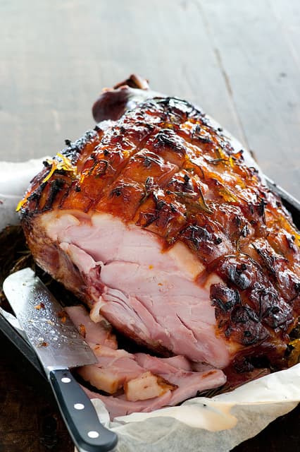 Ham with Orange Rosemary Marmalade Glaze  