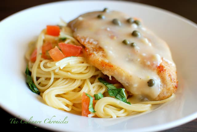Chicken Piccata With Angel Hair Pasta