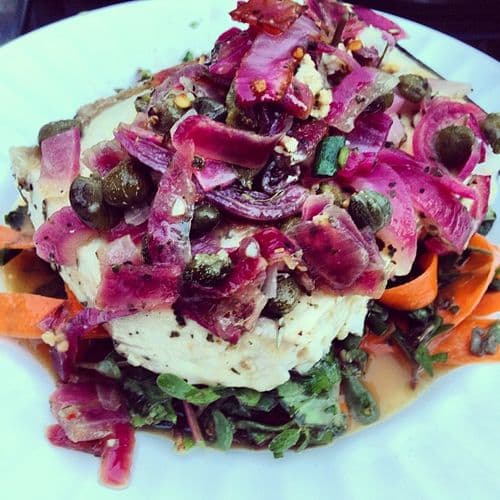 Ffwd: Swordfish with frilly carrot and herb salad
