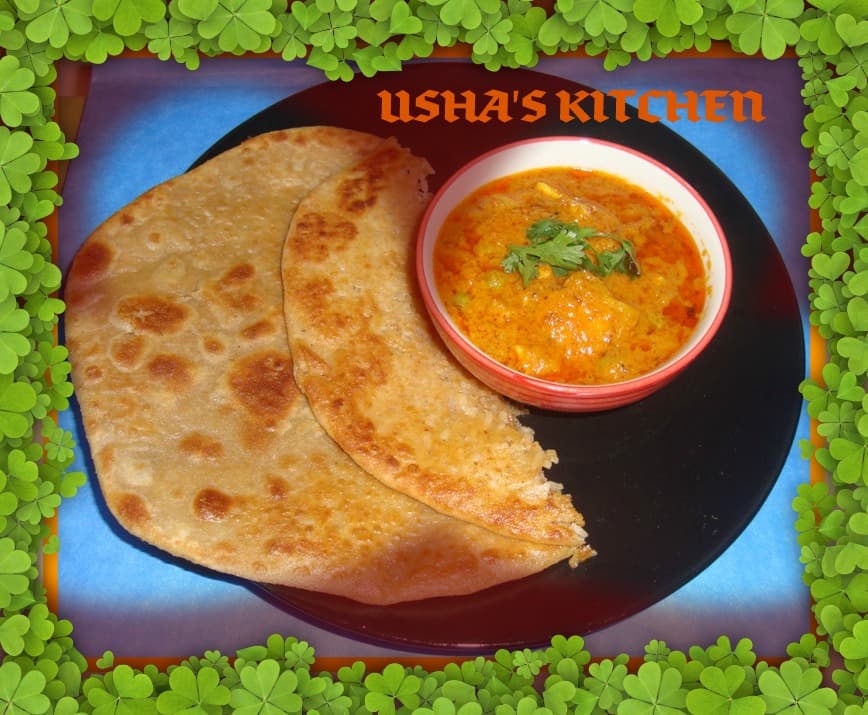 Rice paratha with Mutter Paneer