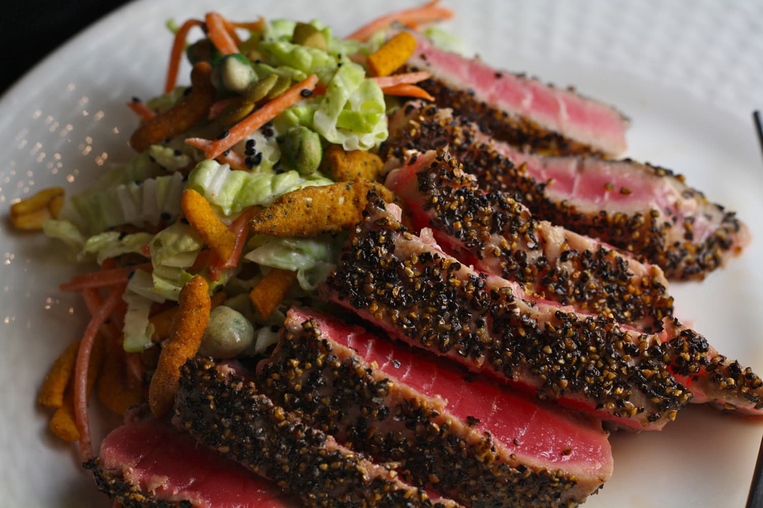Ahi Tuna with Sweet and Spicy Asian Slaw