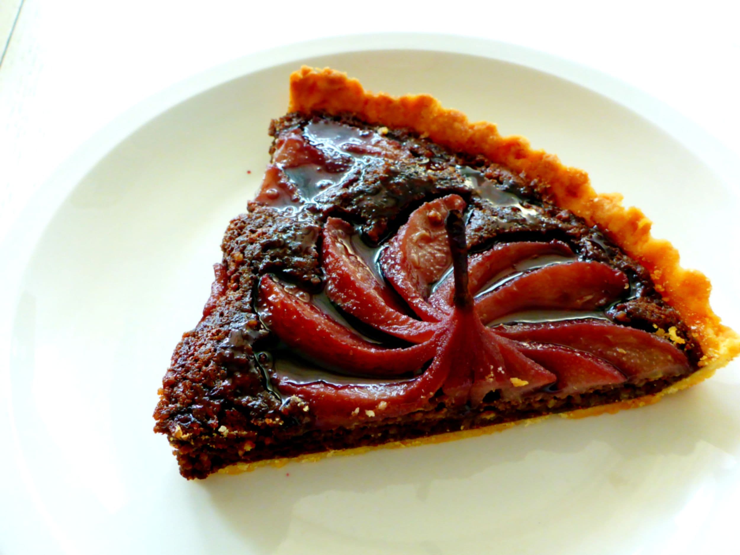 Pear and chocolate frangipane tart