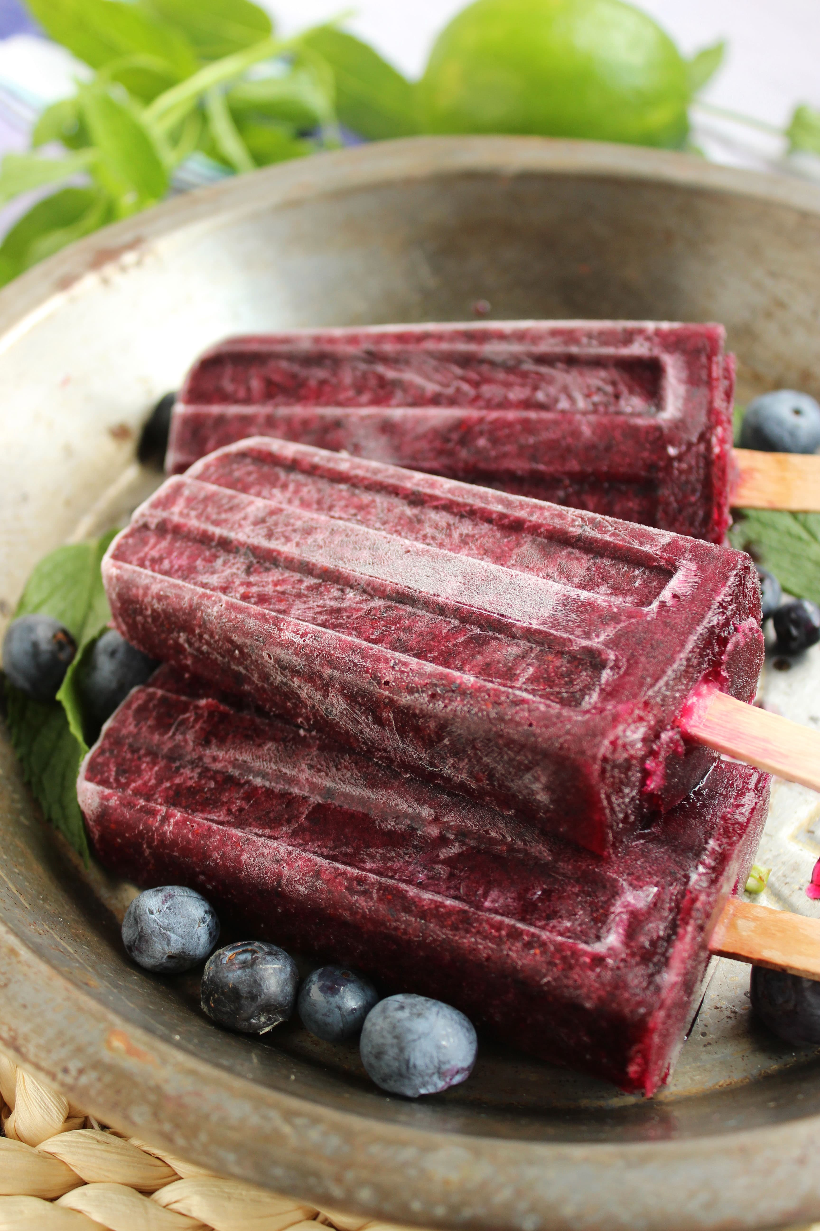 Blueberry Mojito Popsicles