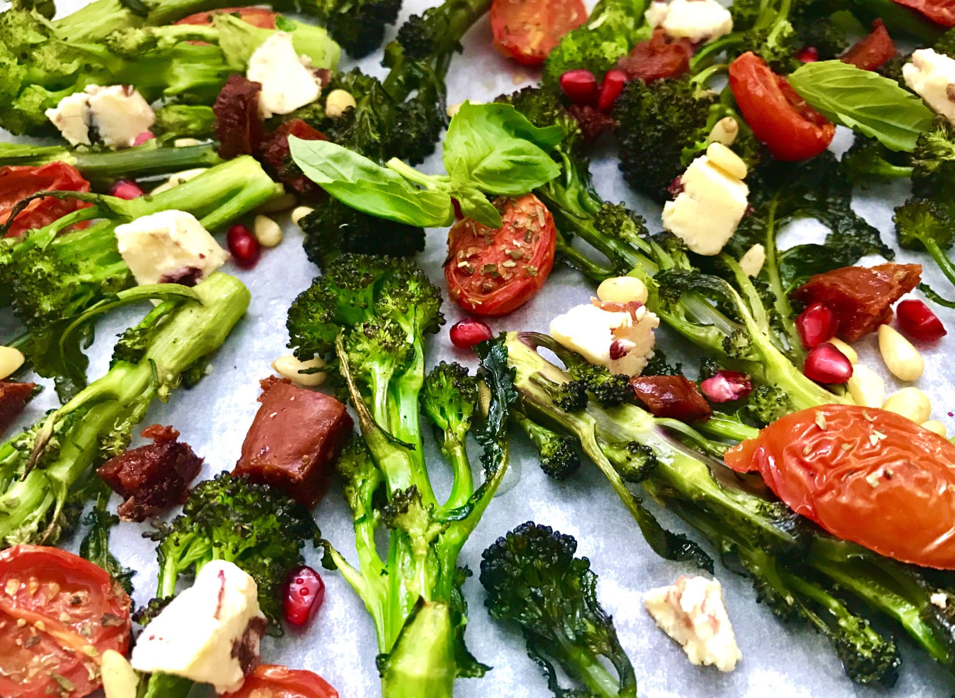 Paleo Oven-Roasted Tenderstem Broccoli Salad