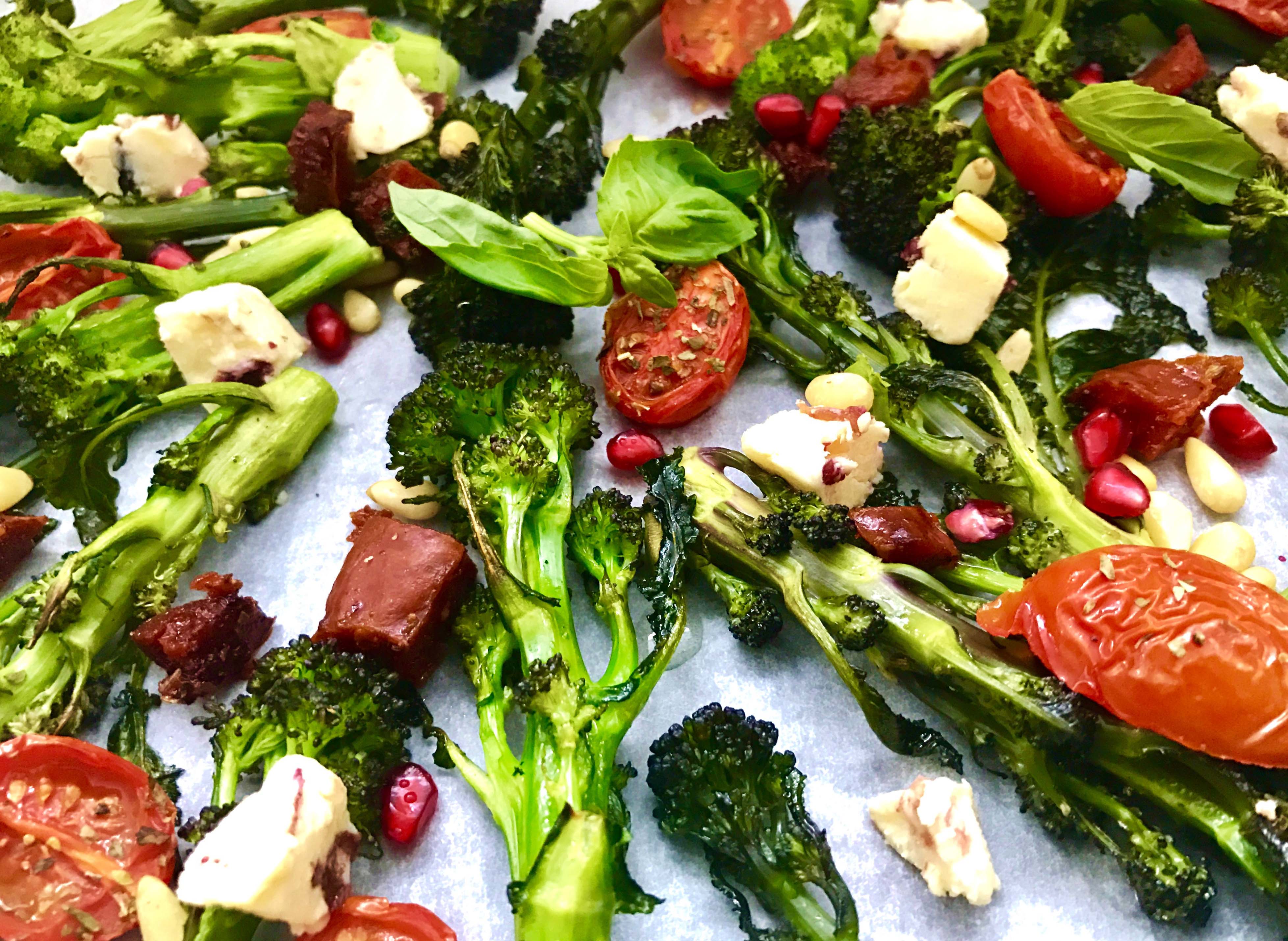 Paleo Oven-Roasted Tenderstem Broccoli Salad