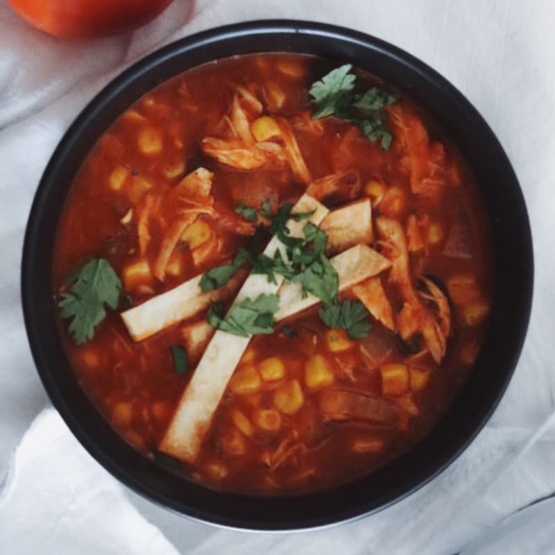 Chicken Tortilla Soup with Bone Broth