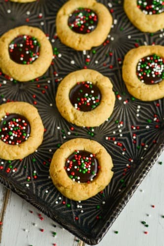 Chocolate-Peppermint Thumbprint Cookies