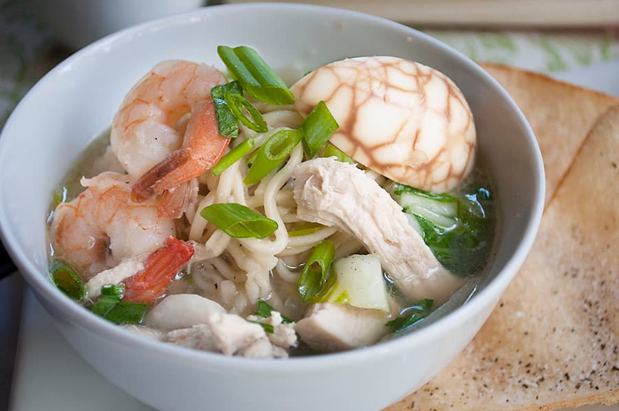 Ginger Tea Soup with Chinese Noodles