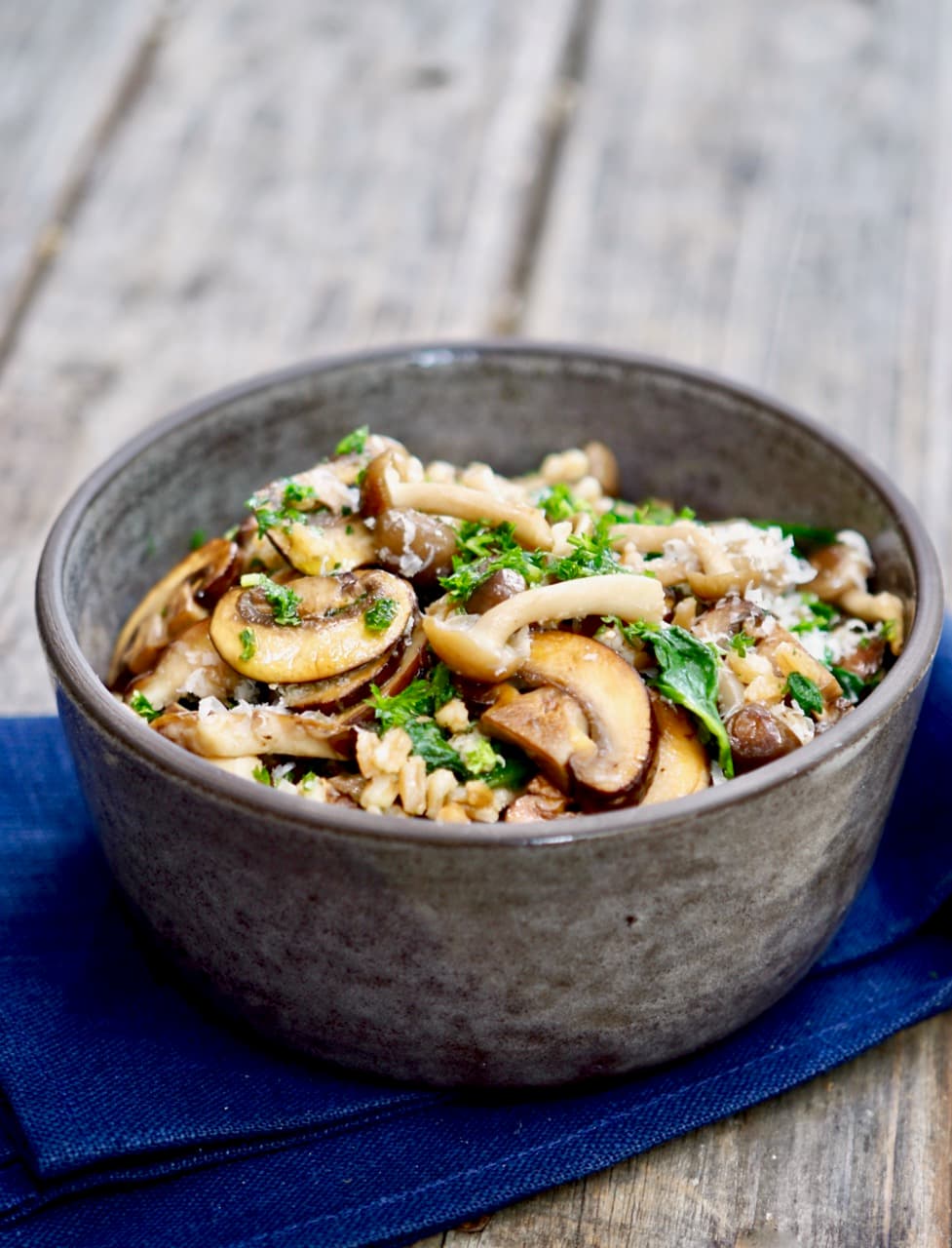 Mushroom Farro With Truffle Oil 