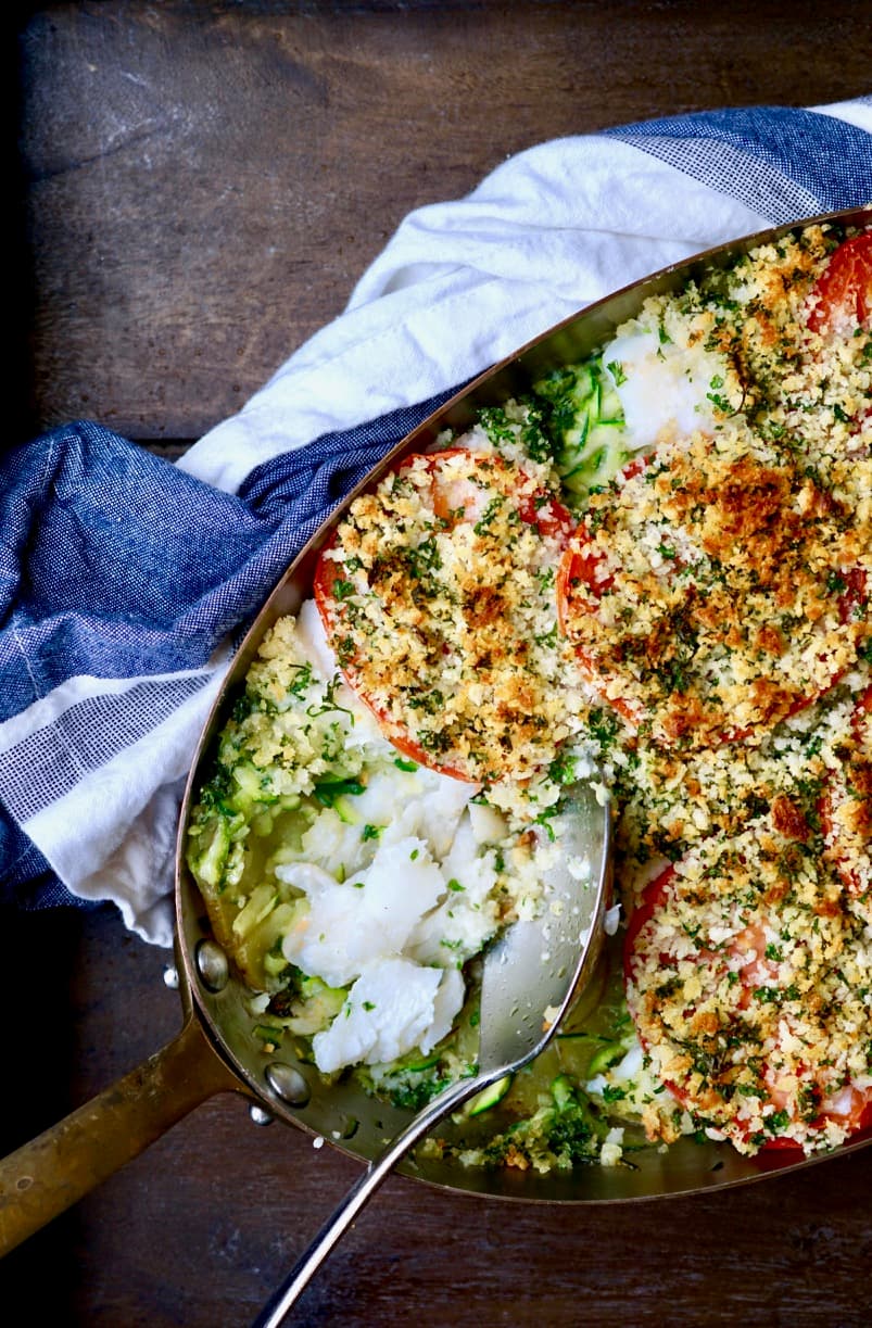 Gratin Of Haddock With Zucchini And Tomato 