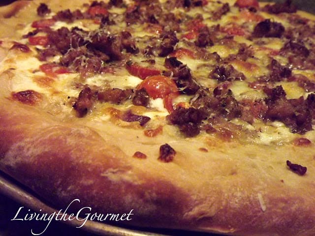 Fresh Garden Sauce Pizza with Sausage!!!