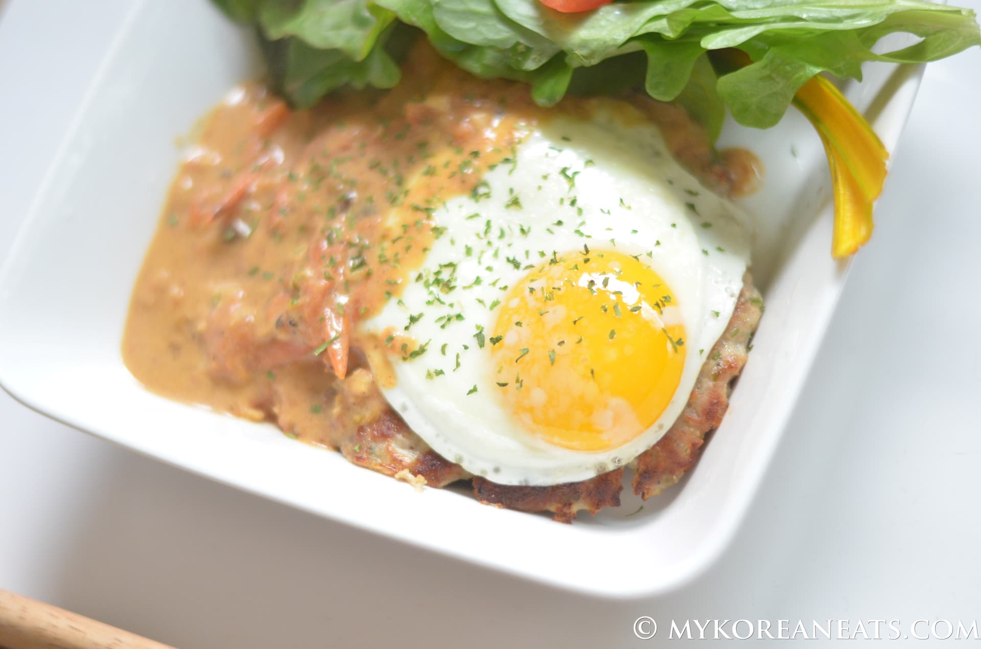 Korean-Style Hamburg Steak w Tomato Gravy