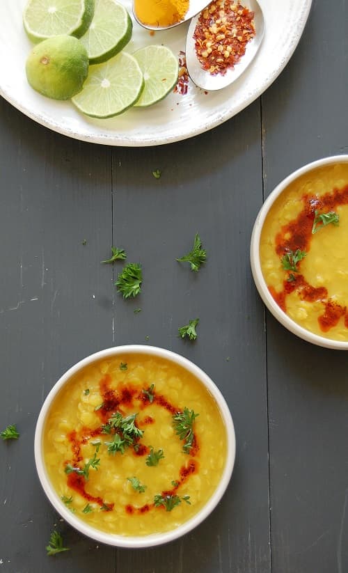 Arhar dal {Yellow split peas / Toovar dal} with spicy tempering