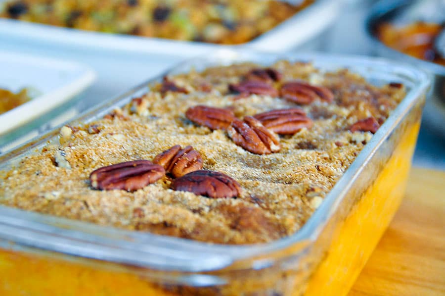 Sweet Potato Casserole with Pecan Crumble Topping