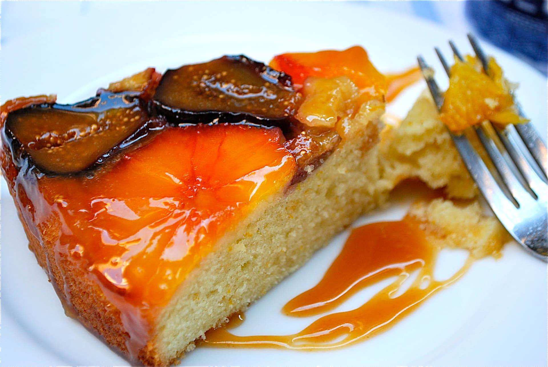 Orange-Fig Teacake with Caramel Glaze