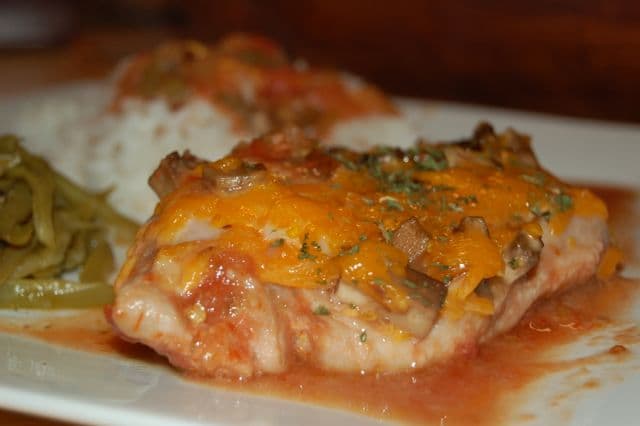 Pork Chops with Portobello Mushrooms and Salsa