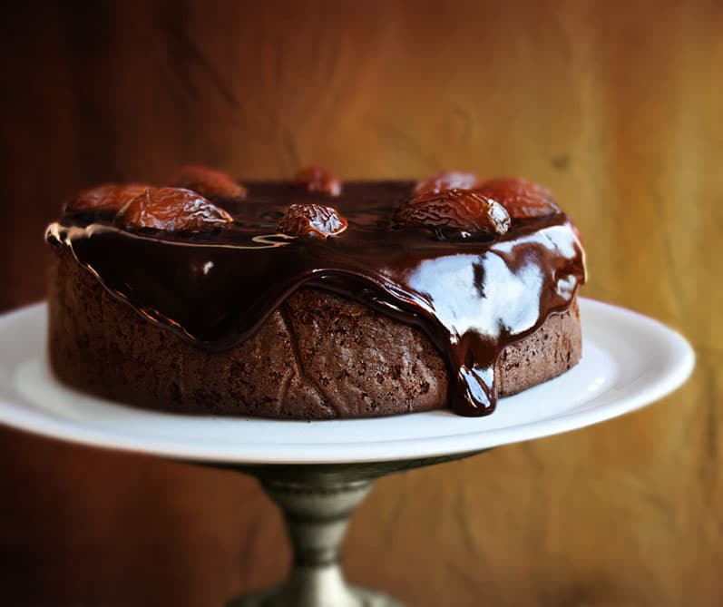 Chocolate-Date Cake with Chocolate Sticky Toffee Glaze