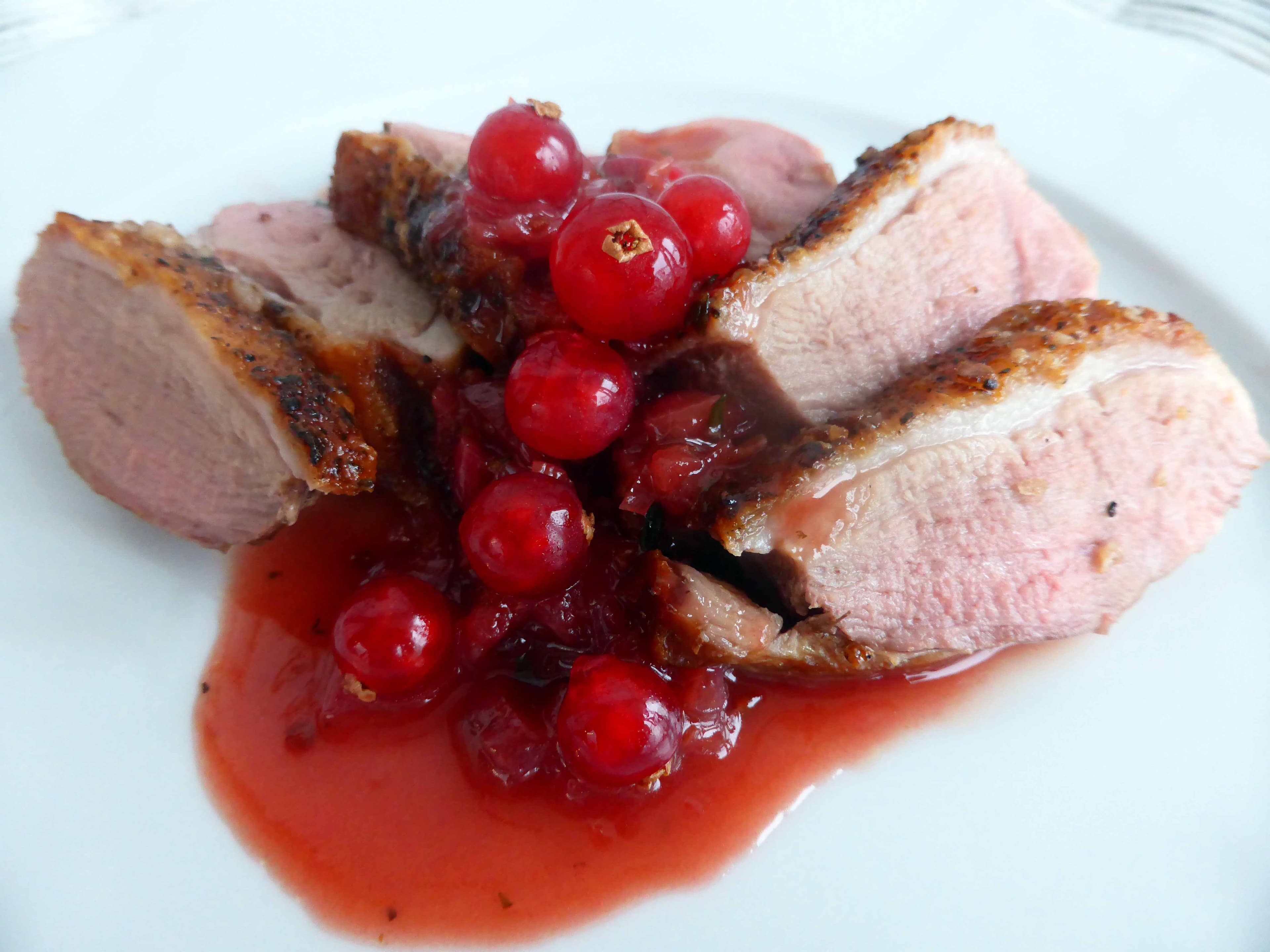Duck Breast with Redcurrant and Port Sauce