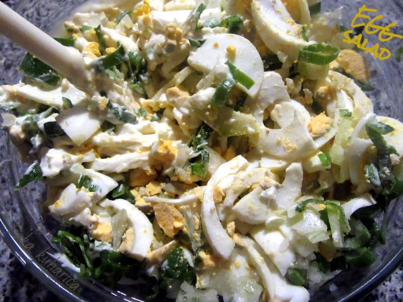Egg salad with cucumber and basil