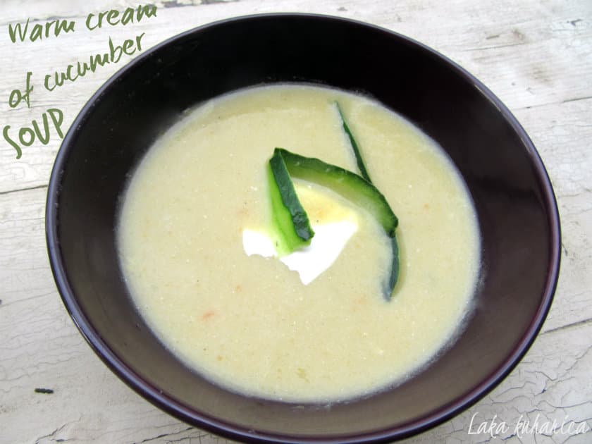 Warm cream of cucumber soup