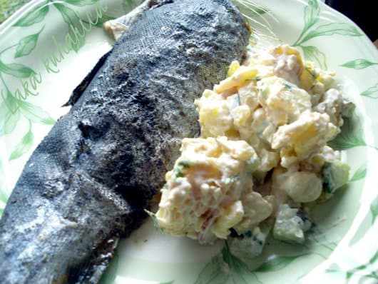Trout with creamy potato salad