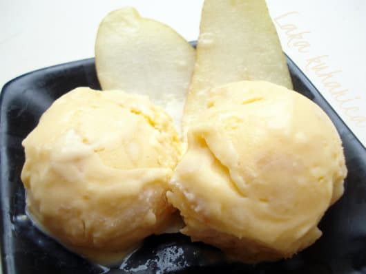 Pear and ginger ice cream