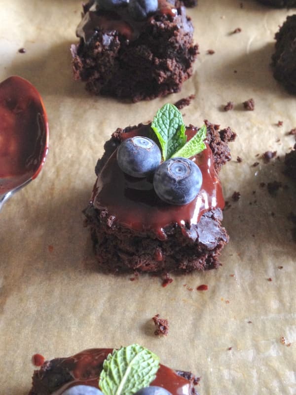 Flourless Brownies & Skinny Mint Ganache