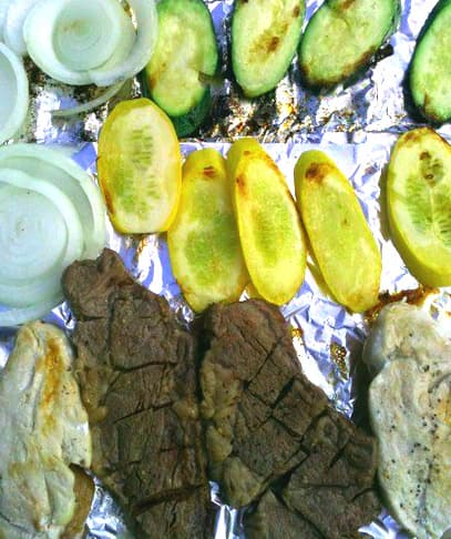 Grilled Chicken & Steak w Vegetable Medley