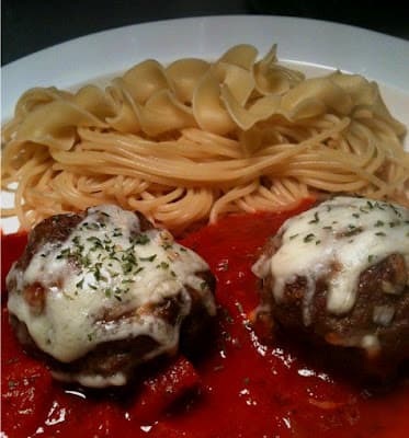Extra Large Homemade Meatballs w Pasta