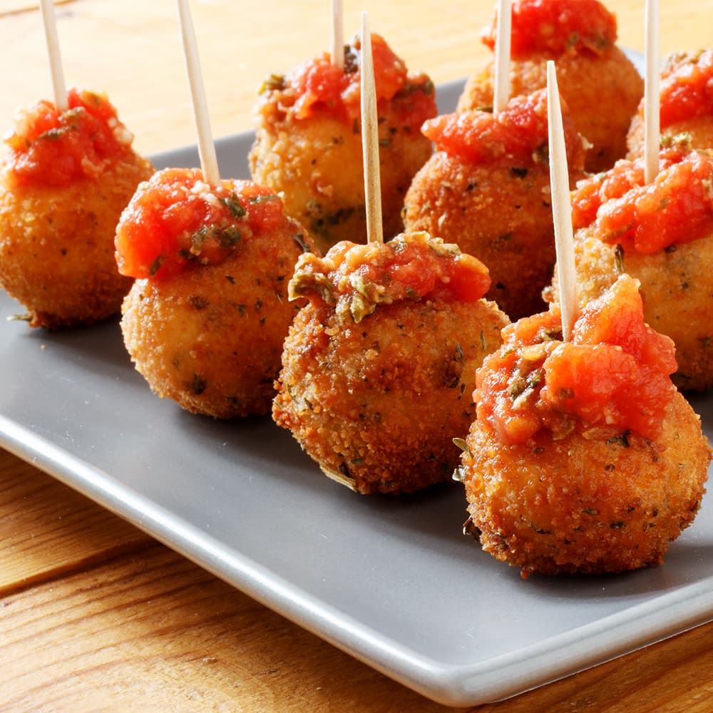Fried Mozzarella Balls with Homemade Tomato Sauce
