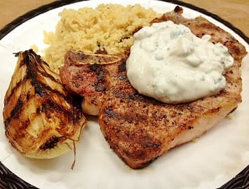 Garam Masala Pork Chops with Mint Yogurt and Spiced Couscous