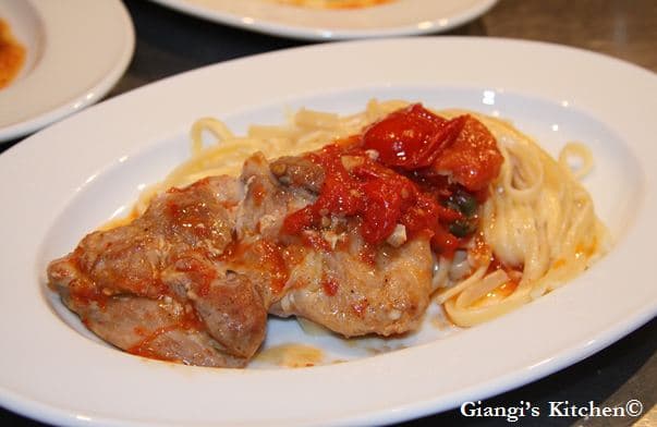 Chicken Piccata and Fettuccine with Lime Sauce