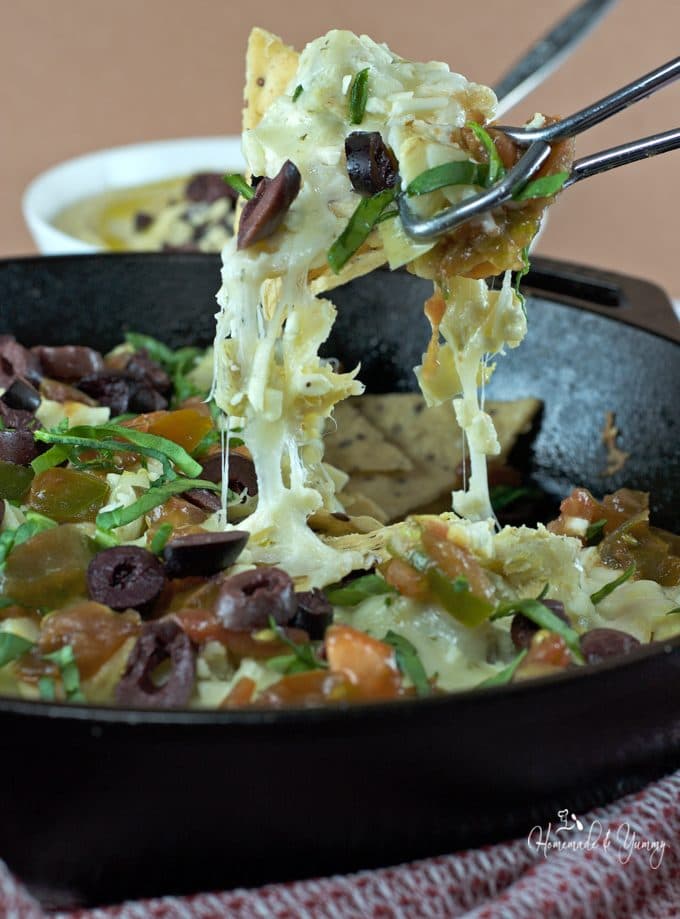 Greek Nachos with Creamy Hummus